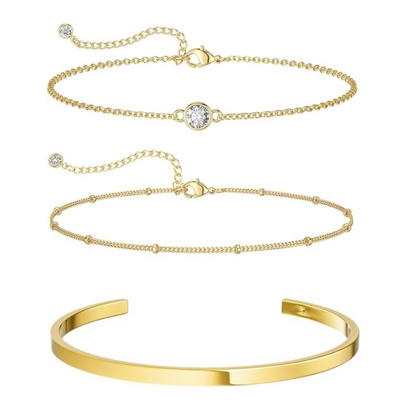 Moondear Jewelry - Moondear  Gold stackable Bracelet Set